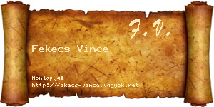 Fekecs Vince névjegykártya